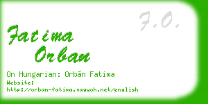 fatima orban business card